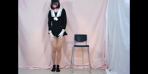 Femboy cosplay with buttplug and loads of cum (Femboy Porn)