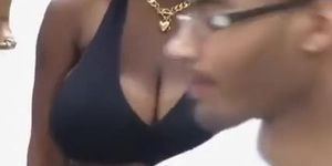 Hot black girl with humongous boobs