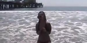 Sexy Plump Pornstar Brandy Talore Flashes at the Beach (Brandy Taylor)