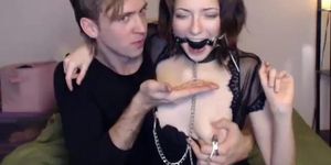 Kira ballgagged and nippleclamped