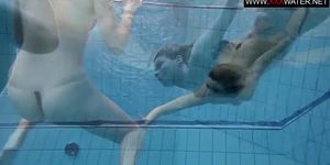 Andrea and her hottie Monika enjoying swimming pool