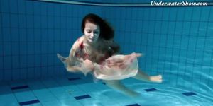Cute smoking hot girl Edwiga underwater