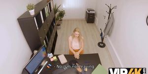 VIP4K. Blonde has playful mood for office sex with the money lender