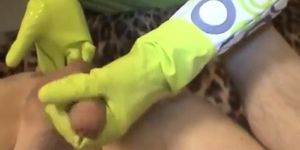Green Gloves Hand Job (Getting hot)