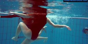 Two hot teens underwater