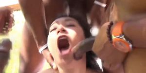 Japanese slut ravished in BBC Gangbang