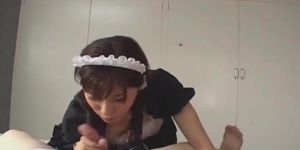 Horny Japanese Maid give the best blowjob ever (uncensored) (Riko Tachibana)