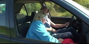 Car driver bangs granny