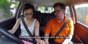 Cardriving nerdy eurobabe blows after doggystyle sex