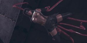 Tifa Lockhart fucked by tentacles in a subway