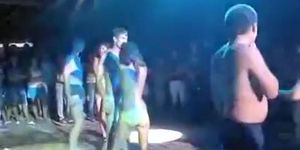 Naked contest at the club in Russia with a standing 69