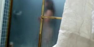Great hairy pussy on a sexy showering girl