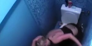 Voyeur caught couple fucking in the toilet