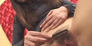 Asian Teen with Braces Gets Hairy Pussy Creampie
