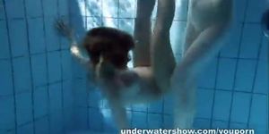 Zuzanna And Lucie Stripping And Playing Underwater