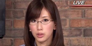 Japanese Female Announcer Fucked In Live