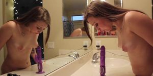 THICK Girl SQUIRTS Like CRAZY After Riding Dildo On Counter! (Lilith Addams)