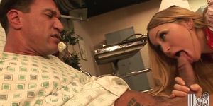 Busty blonde nurse in uniform fuck her patient
