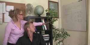 Mature office boss forces him fuck her rough