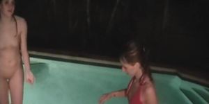 Party Girls Swimming and Hot Tub Pussy Eating pt1