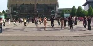 Linda & Agnes - Two girls naked in public streets