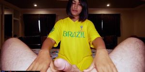 THAI SWINGER - World Cup jersey Thai teen amateur homemade blowjob and cowgirl fucking