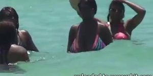 Candid Huge Black Bikini Beach Cleavage