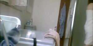 Hairy wife spied in bathroom after shower