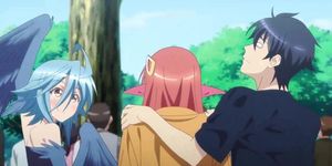 serpent girl fights with bird lady and her anime titties pop out ...