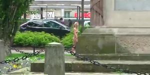 Hot public nudity with blonde cutie celine