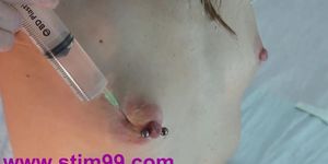 Bdsm Electro And Saline Nipples, Pussy And Boobs Torture