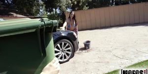 Mofos - Curvy teen gets watched washing her car (Angela White)