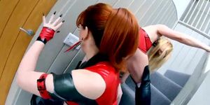 Red XXX and Lucy have fun in their latex outfits (Lucy Gresty, Between Them)