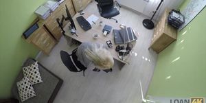 LOAN4K. Beautiful young woman gives a head and spreads her legs in the office for loan