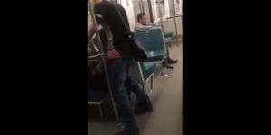 Asian twink gets BJ from older man in a subway