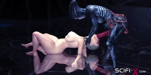 SCIFI-X - Hot alien sex in a dark cave with a horny young blonde