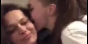 Russian lesbian friends kiss on Periscope