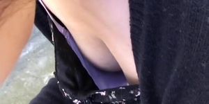 Asian girl's nipples get caught on a hidden spy cam