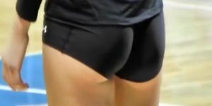 Nice athletic ass of a volleyball player