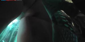 Green string panty upskirt footage