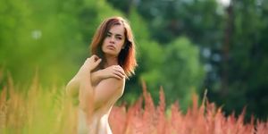 Nude naturist outdoors natural beauty Lidia goes naked in nature no clothes