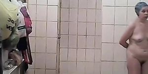public shower room with mature Moms