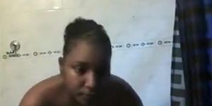Big boobs ebony chick out of shower