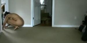Hairy Nudist Black Woman Cleans The House