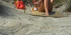 nice voyeur lady in beach