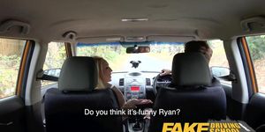 Fake Driving School Blonde sister Loves A real Backseat hard fuck cum on face