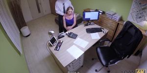 LOAN4K. Naive young girl gets fucked on the desk in the loan office