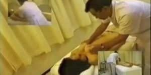 Busty Japanese enjoys sex toys in sexy voyeur massage fun