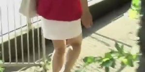 Fancy girl was ripped of her underwear after skirt sharking (Foxy Asian)