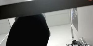 Real milf in hot black panty sexy ass hidden cam closeups